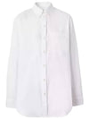 Guan Check Point Long Sleeve Shirt Optic White - BURBERRY - BALAAN 1