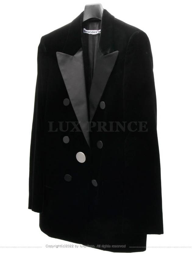 Velvet Button Point Jacket Black 11109hva - ALEXANDER WANG - BALAAN 3