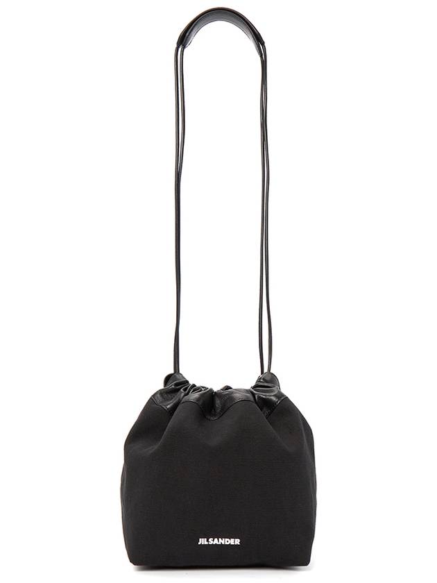 Dumpling Canvas Bucket Bag Black - JIL SANDER - BALAAN 8