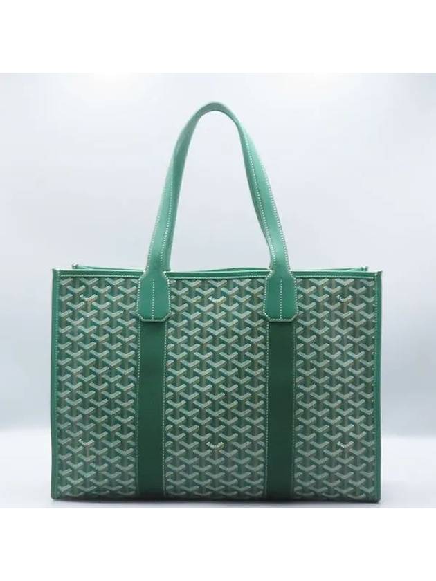 Green Canvas and Leather Villette MM Tote Bag - GOYARD - BALAAN 4