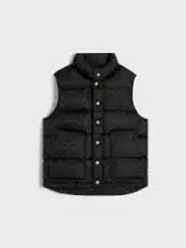 QUILTED BLOUSON JACKET IN MONOGRAM NYLON 2W987795W 38NO Triomphe patch down vest - CELINE - BALAAN 1