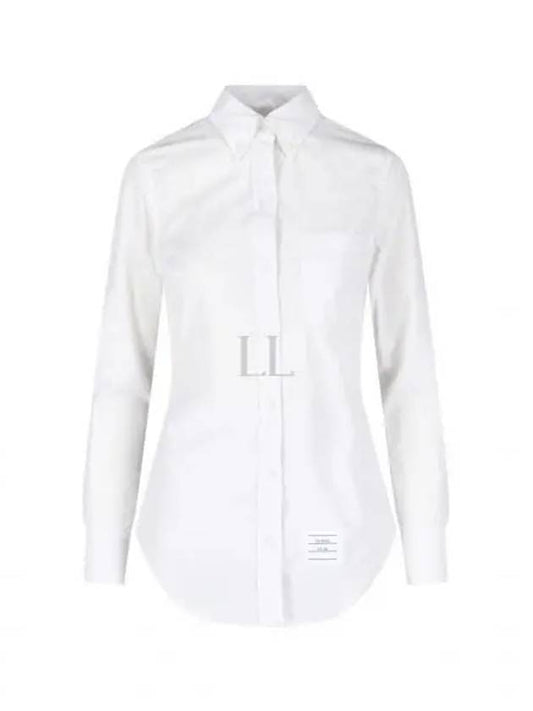 Women's Hidden Three Stripes Oxford Classic Shirt White - THOM BROWNE - BALAAN 2