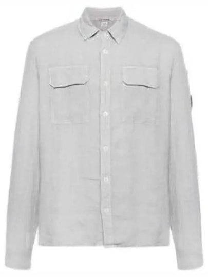 Linen Pocket Long Sleeve Shirt Grey - CP COMPANY - BALAAN 2