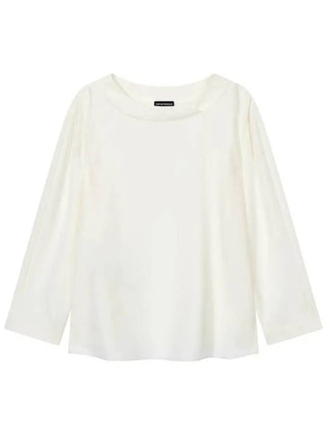 Women s Tulip Neckline Blouse Cream - EMPORIO ARMANI - BALAAN 1