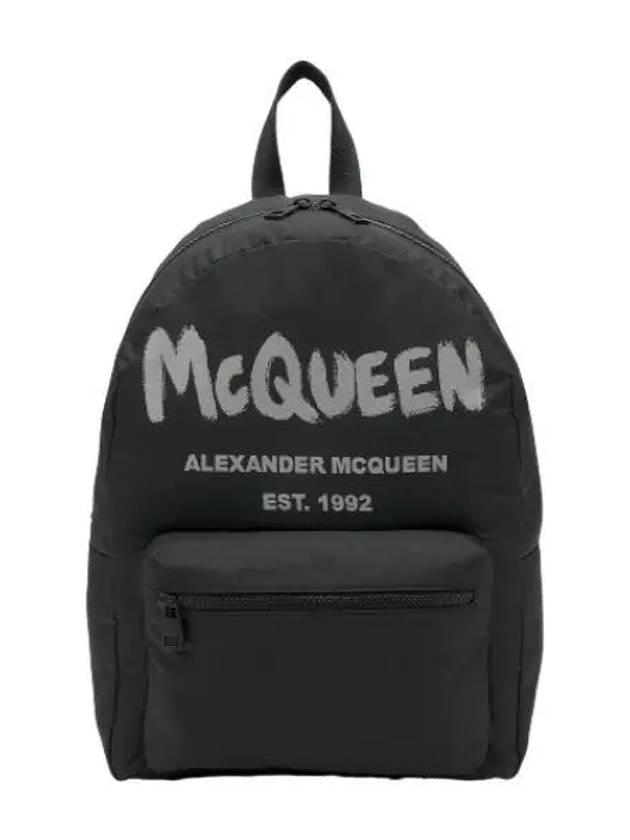 Graffiti Metropolitan Backpack Black Ivory - ALEXANDER MCQUEEN - BALAAN 1