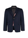 Typewriter Cloth Grosgrain Placket Sport Jacket Navy - THOM BROWNE - BALAAN 2