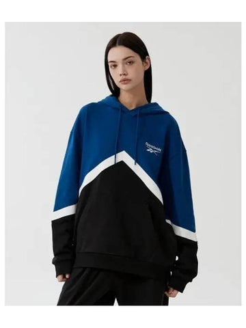 Vector Color Block Hoodie Blue Black - REEBOK - BALAAN 1