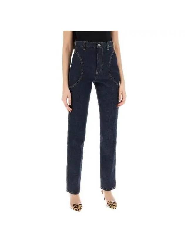 Denim Straight Pants AA9P02205T537516 Blue - ALAIA - BALAAN 3