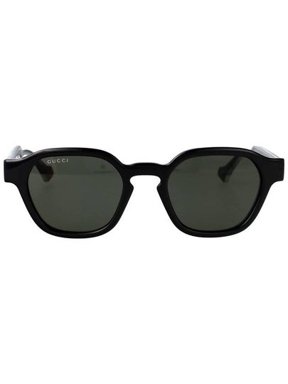 Lettering Round Frame Sunglasses Black - GUCCI - BALAAN 2