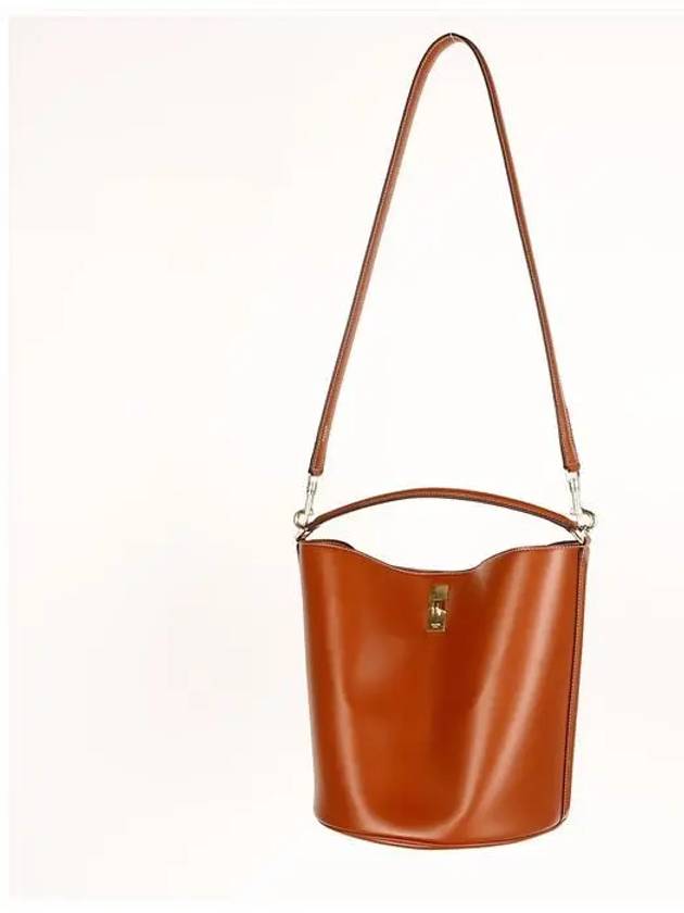 16 Logo Calfskin Bucket Bag Brown - CELINE - BALAAN 6