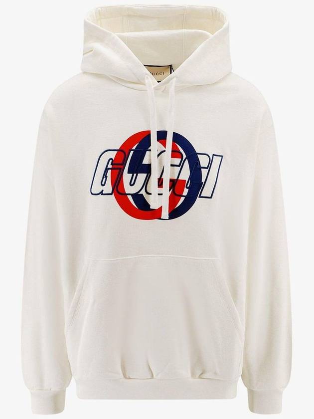 GG Interlocking Cotton Hoodie White - GUCCI - BALAAN 1