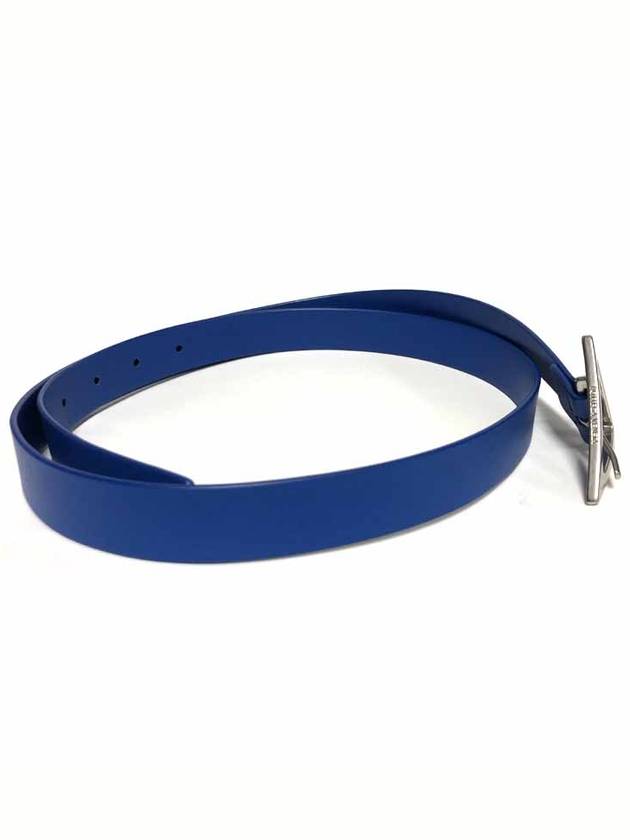 Triangle Leather Belt Blue - BOTTEGA VENETA - BALAAN 3