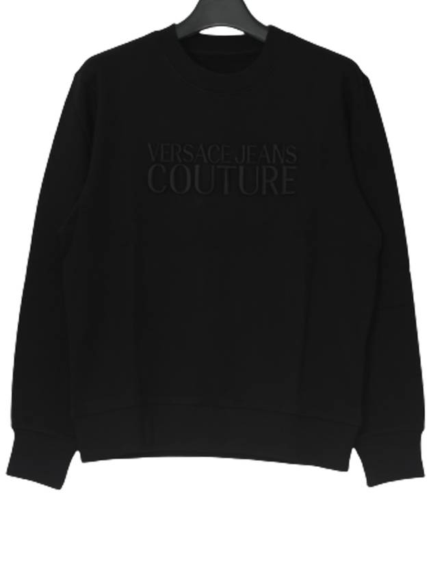 Lettering Round Brushed Sweatshirt Black - VERSACE - BALAAN 9