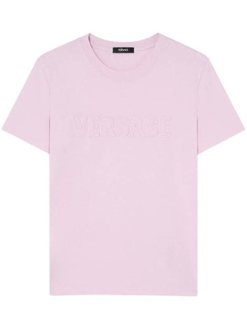 Versace Fringed Logo T-Shirt Clothing - VERSACE - BALAAN 1