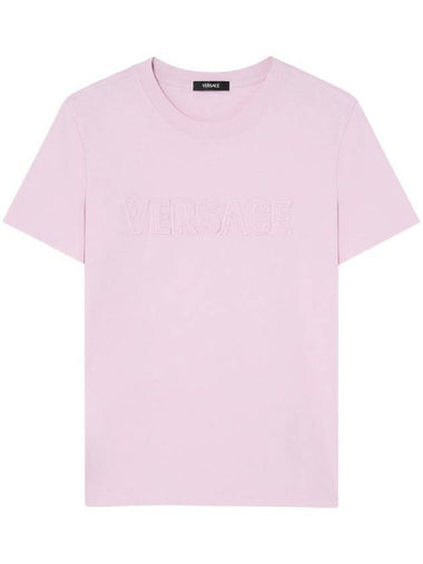 Versace Fringed Logo T-Shirt Clothing - VERSACE - BALAAN 1