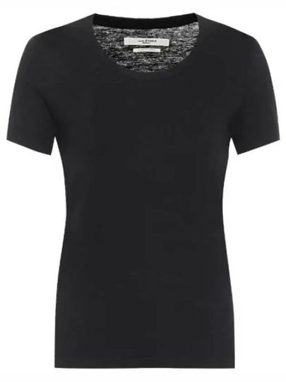 Kiliann Linen Short Sleeve T-Shirt Black - ISABEL MARANT - BALAAN 2