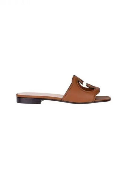 Women's Interlocking G Cut Out Slide Sandals Brown - GUCCI - BALAAN 2