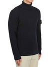 Men's Logo Patch Turtleneck Navy - STONE ISLAND - BALAAN 4