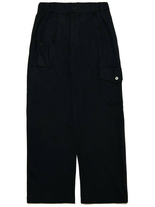 Women's Wool Wide Cargo Slacks Black - MOTH - BALAAN 4