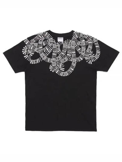 Snake Logo Print Regular Cotton Short Sleeve T-Shirt Black - MARCELO BURLON - BALAAN 2