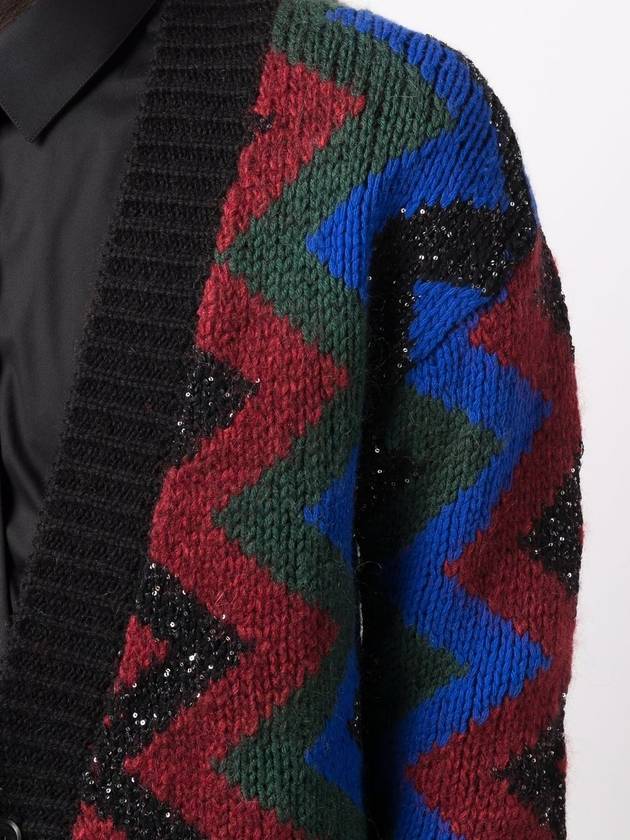 sequinembellished jacquard cardigan - SAINT LAURENT - BALAAN 3