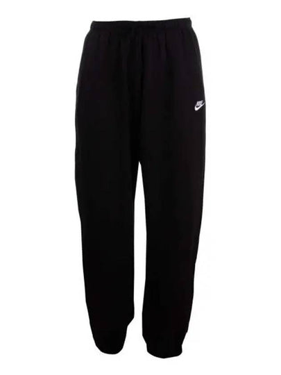 Club Fleece Mid-Rise Oversized Track Pants Black - NIKE - BALAAN 2