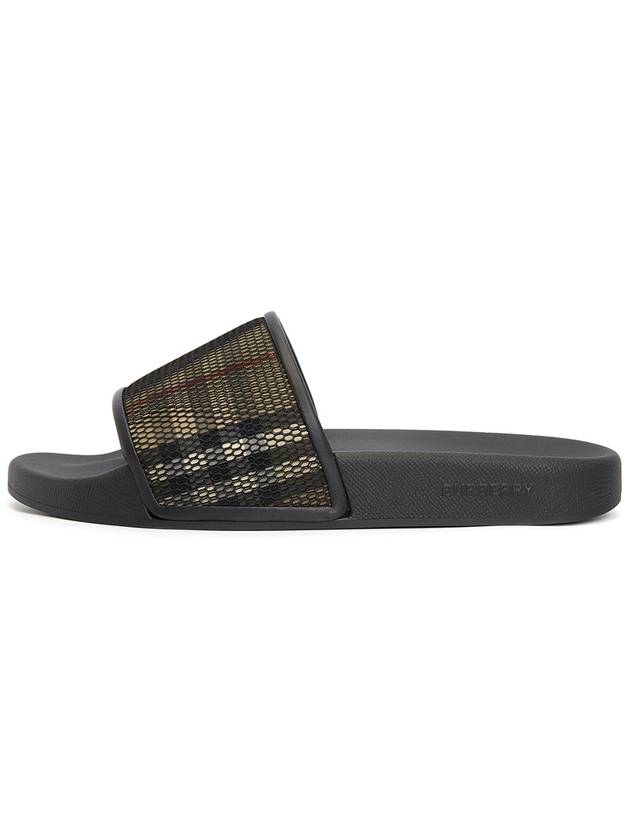 Checked Cotton Mesh Slippers Archives Beige - BURBERRY - BALAAN 5