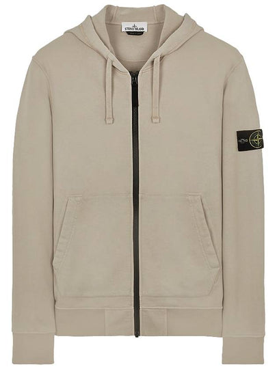 Wappen Patch Cotton Hooded Zip Up Beige - STONE ISLAND - BALAAN 2