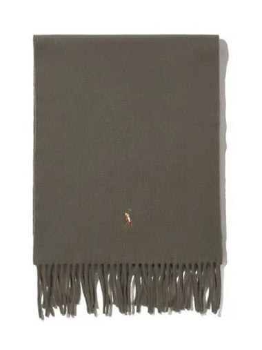 Fringe virgin wool scarf green - POLO RALPH LAUREN - BALAAN 1