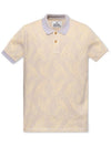 Men's Classic Striped Collar Short Sleeve Polo Shirt Beige - VIVIENNE WESTWOOD - BALAAN 2