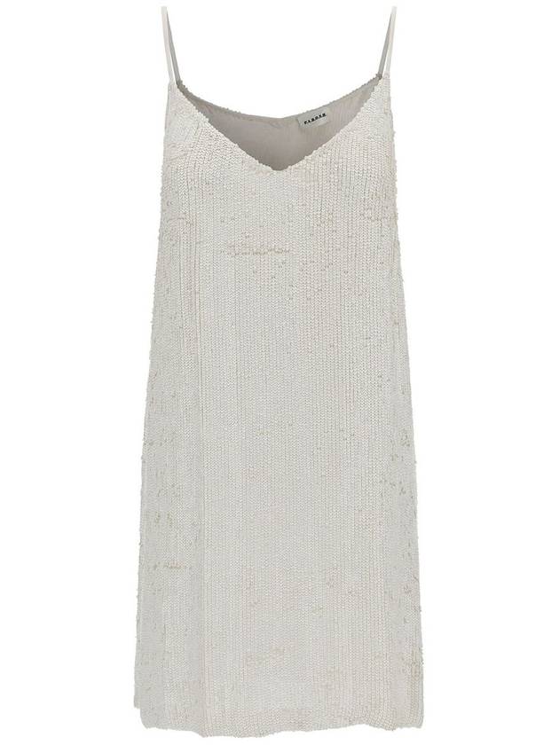 Mini White Dress With All-Over Paillettes In Viscose Woman - P.A.R.O.S.H. - BALAAN 1