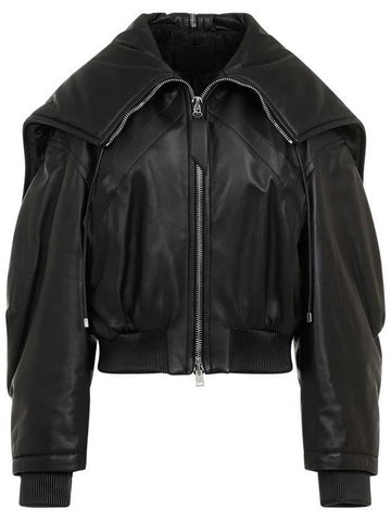 bomber leather jacket black - THE ATTICO - BALAAN 1