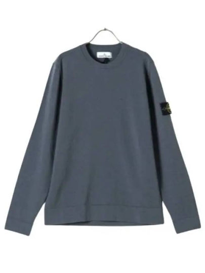 Logo Patch Crew Neck Knit Top Grey - STONE ISLAND - BALAAN 2