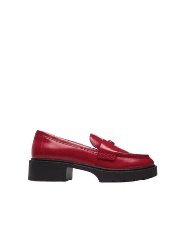 Leah Leather Loafers Spazzolato Red - COACH - BALAAN 1