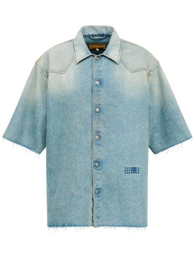 Denim Short Sleeve T-Shirt Blue - MAISON MARGIELA - BALAAN 1