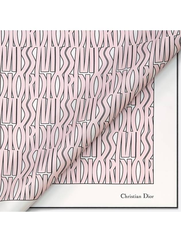 Miss Dior All Over 90 Square Silk Scarf White Pale Pink - DIOR - BALAAN 5