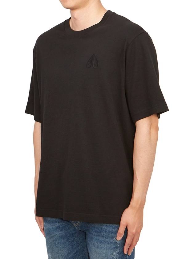 Logo Cotton Short Sleeve T-Shirt Black - MOOSE KNUCKLES - BALAAN 3