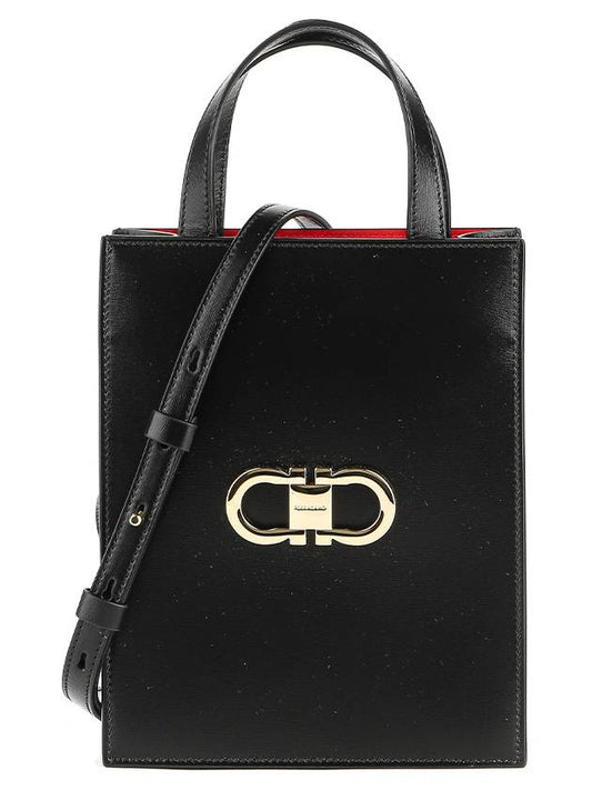 Mini Tote Bag Black - SALVATORE FERRAGAMO - BALAAN 2