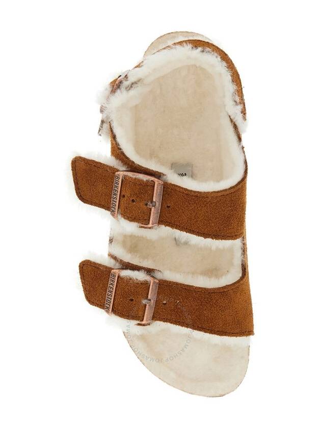 Birkenstock Ladies Mink Milano Suede Shearling Sandals Brand Size 39 US Size 9 - BIRKENSTOCK - BALAAN 3