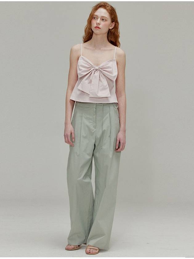 Ribbon cotton two tuck wide pants_Khaki - OPENING SUNSHINE - BALAAN 2