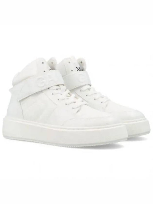 Sporty Mix Logo High Top Sneakers White - GANNI - BALAAN 2