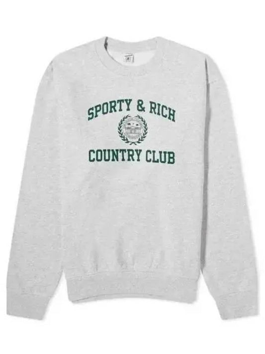 Logo Print Sweatshirt Heather Gray CRAW2319HG - SPORTY & RICH - BALAAN 1