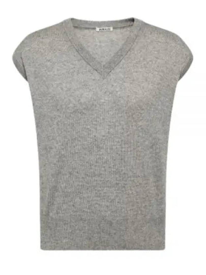 Super Fine Cashmere Silk Knit Vest Top TOPGRAY A24SV03SC - AURALEE - BALAAN 1