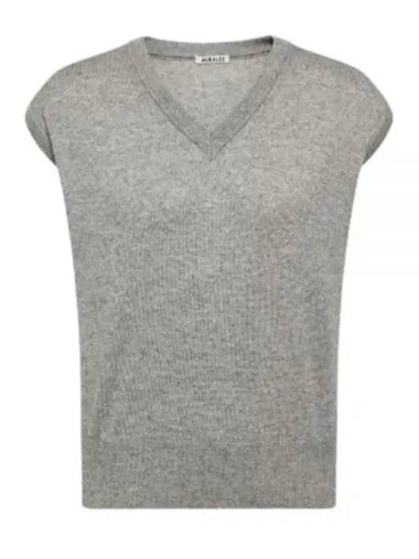 Super Fine Cashmere Silk Knit Vest Top TOPGRAY A24SV03SC - AURALEE - BALAAN 1