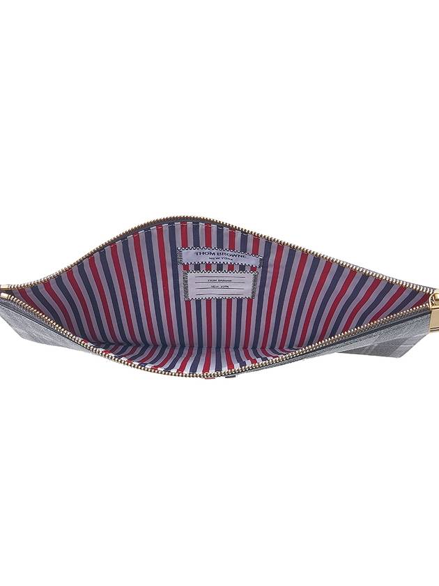 Madras 4 Bar Stripe Clutch Bag Grey - THOM BROWNE - BALAAN 11