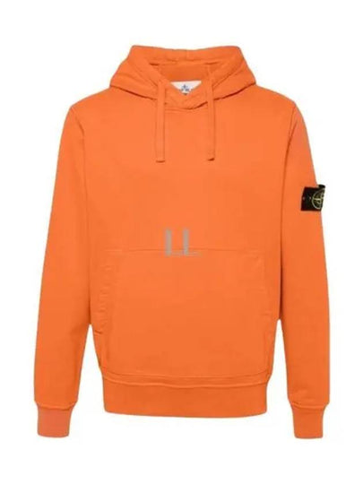 Logo Patch Drawstring Hoodie Orange - STONE ISLAND - BALAAN 2