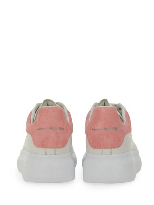 Oversized Leather Low Top Sneakers White Pink - ALEXANDER MCQUEEN - BALAAN 4