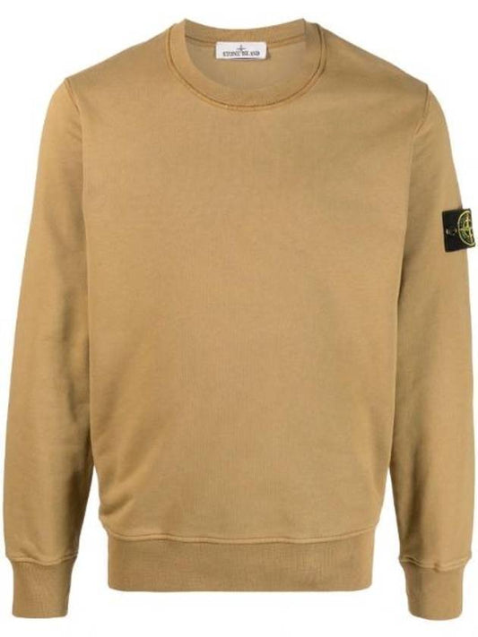 Wappen Patch Crew Neck Sweatshirt Dark Beige - STONE ISLAND - BALAAN 1