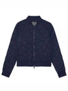 Women's Rib Collar Embossed Bomber Jacket Navy - G/FORE - BALAAN 2