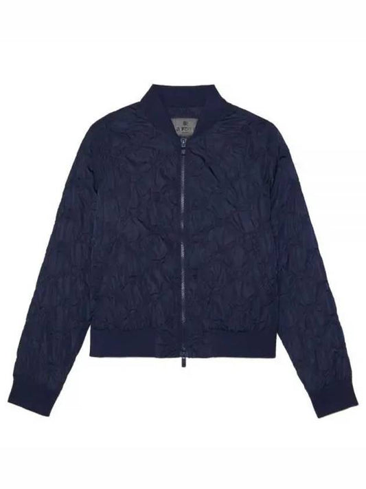 Women's Rib Collar Embossed Bomber Jacket Navy - G/FORE - BALAAN 2